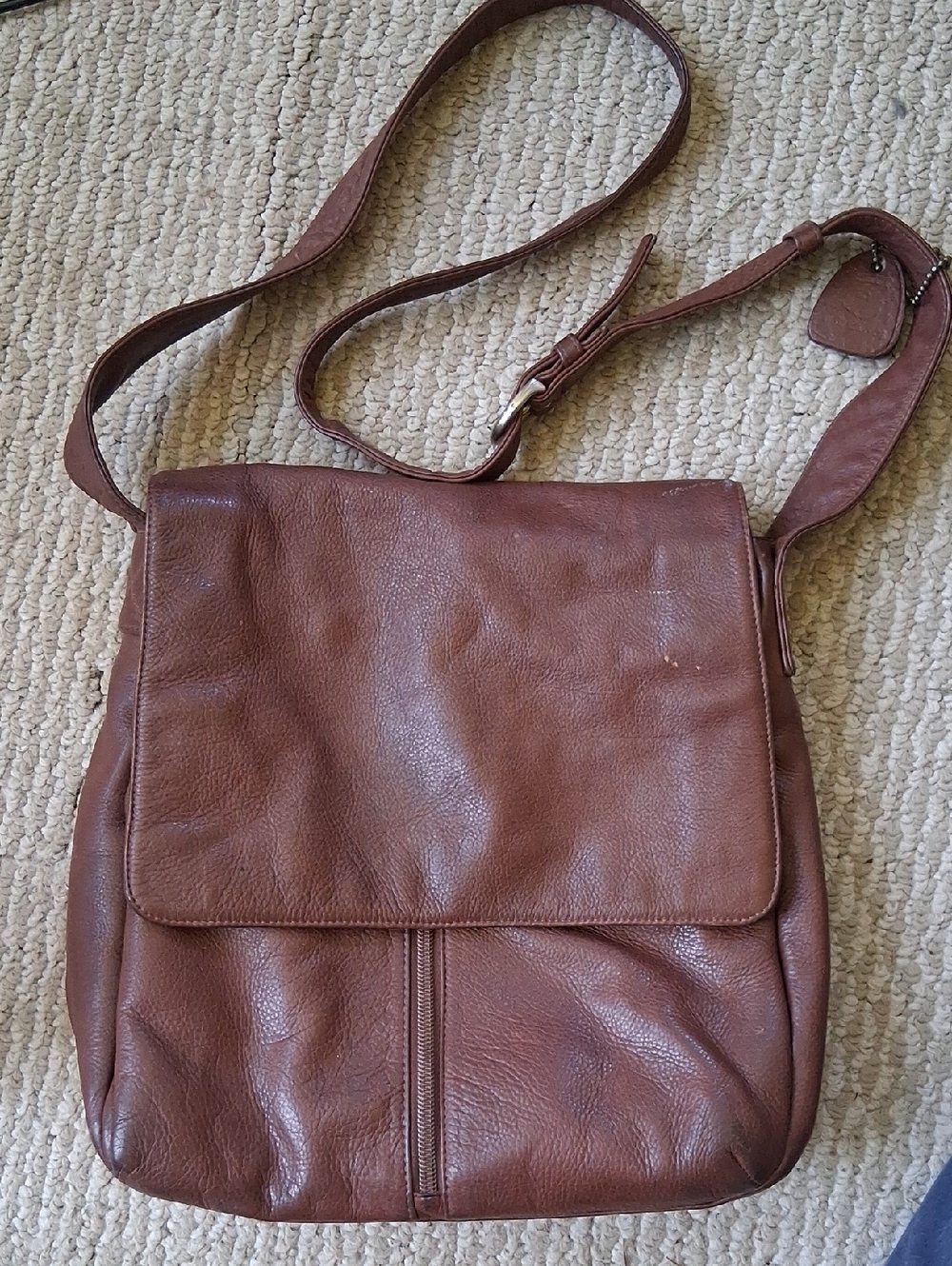 J.p. Ourse & Cie Classic Brown Leather Crossbody Bag Messenger Style